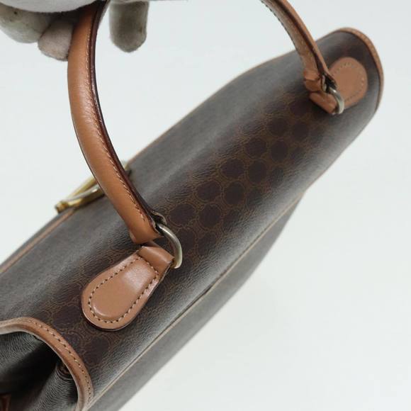 CELINE Macadam Canvas Hand Bag PVC Leather Brown Gold Auth yk14215 - Picture 6 of 16